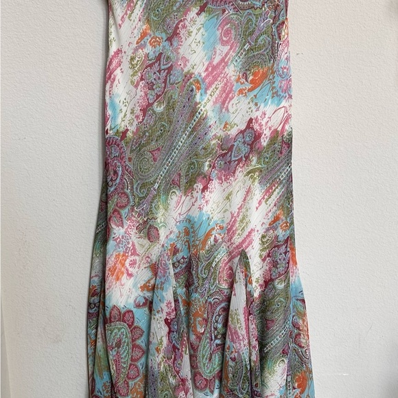 S.L. Fashions Gray and Pink Asymmetrical Strapless Sundress - Picture 5 of 10